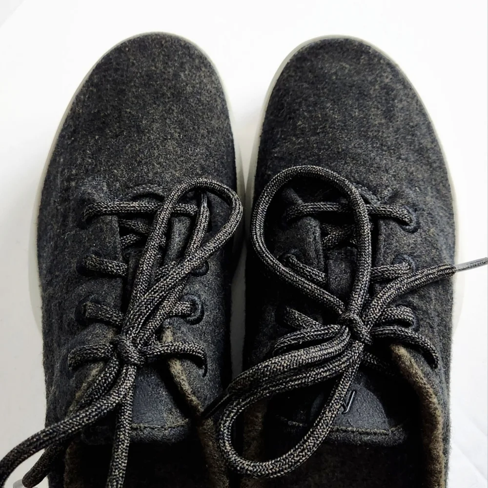 Allbirds Lace-Up Merino Wool Runners In Dark Gray, Mens Size 9